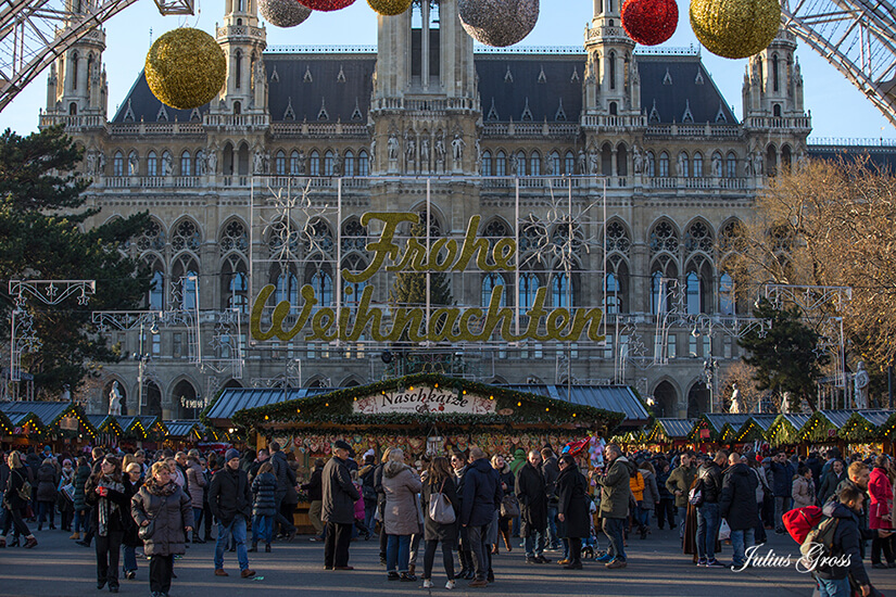 Christmas markets Vienna at day time